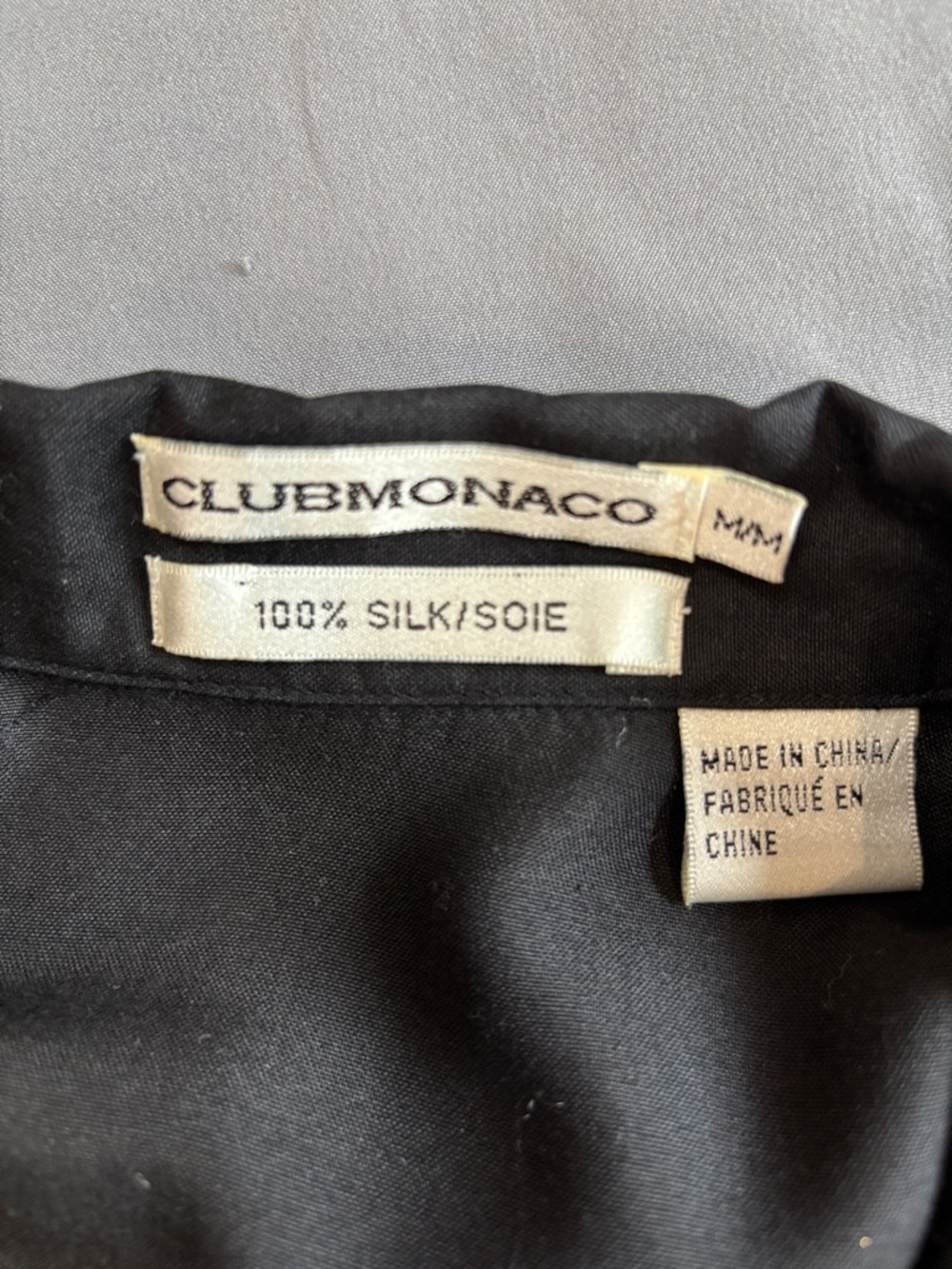 Club Monaco Black Silk Duster Jacket Blouse Longline Button Front Size Medium - Picture 15 of 16